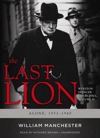 Cover image for The Last Lion, Volume 2: Winston Spencer Churchill, Alone, 1932-1940