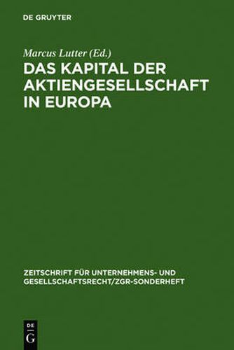Cover image for Das Kapital der Aktiengesellschaft in Europa