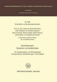 Cover image for Sozialleistungen: Strukturen Und Selektiveaten