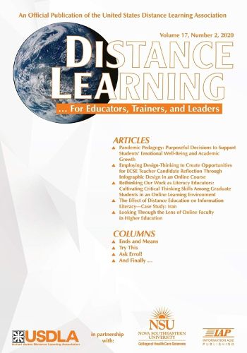 Cover image for Distance Learning Volume 17 Issue 2 2020