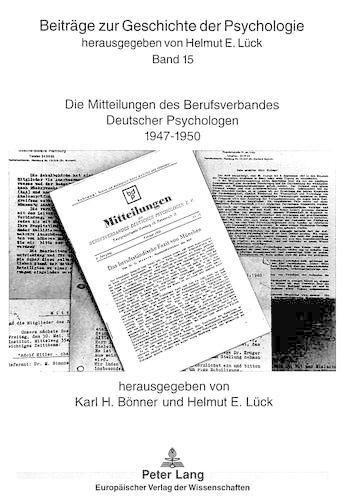 Cover image for Die Mitteilungen Des Berufsverbandes Deutscher Psychologen 1947 Bis 1950