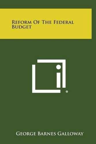 Cover image for Reform of the Federal Budget