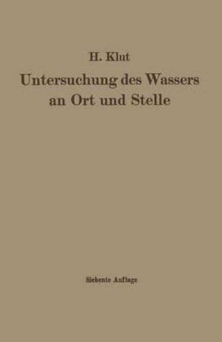 Cover image for Untersuchung Des Wassers an Ort Und Stelle