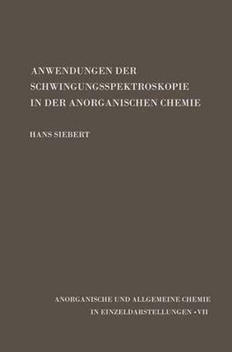 Cover image for Anwendungen Der Schwingungsspektroskopie in Der Anorganischen Chemie