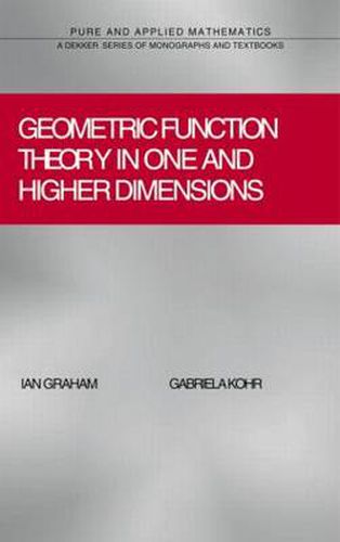 Cover image for Geometric Function Theory in One and Higher Dimensions