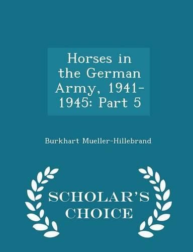 Cover image for Horses in the German Army, 1941-1945