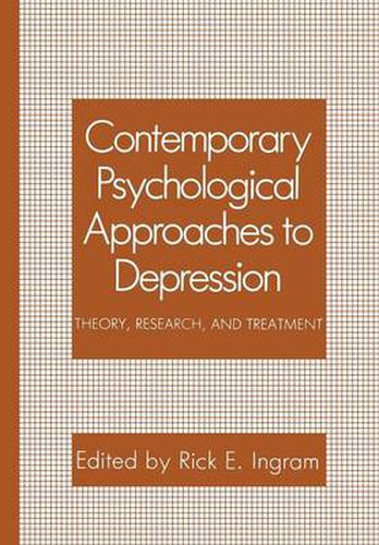 Cover image for Contemporary Psychological Approaches to Depression: Theory, Research, and Treatment