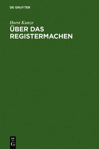 Cover image for UEber Das Registermachen