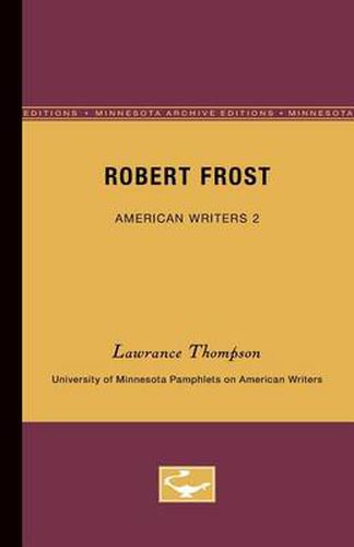 Cover image for Robert Frost - American Writers 2: University of Minnesota Pamphlets on American Writers