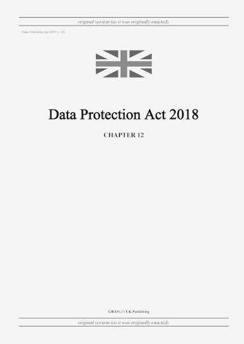 Cover image for Data Protection Act 2018 (c. 12)