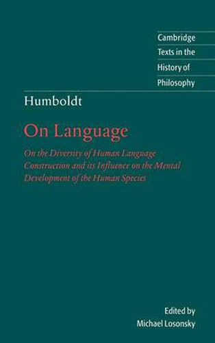 Cover image for Humboldt: 'On Language': On the Diversity of Human Language Construction and its Influence on the Mental Development of the Human Species