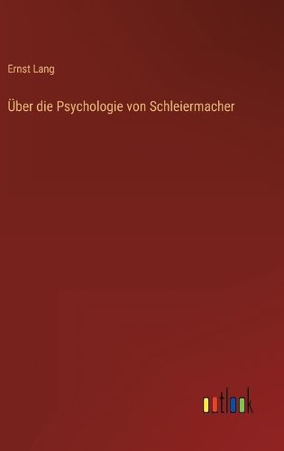 Cover image for UEber die Psychologie von Schleiermacher