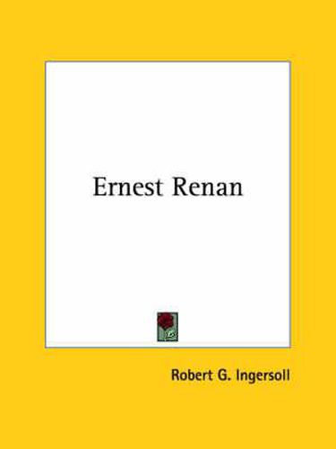 Cover image for Ernest Renan