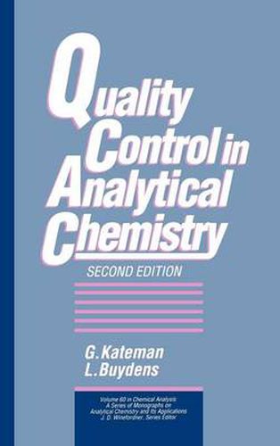 Cover image for Quality Control in Analytical Chemistry