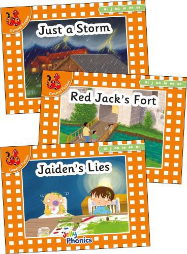 Cover image for Jolly Phonics Orange Level Readers Set 4: in Precursive Letters (British English edition)