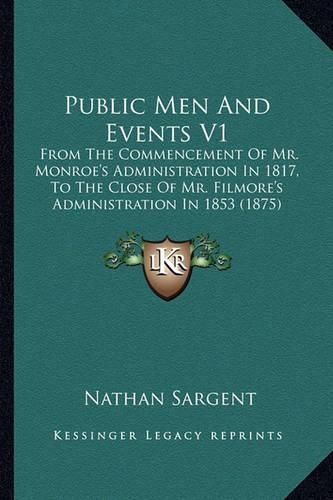 Cover image for Public Men And Events V1