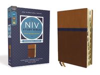 Cover image for NIV Study Bible, Fully Revised Edition, Personal Size, Leathersoft, Brown/Blue, Red Letter, Thumb Indexed, Comfort Print