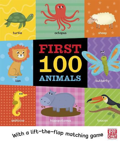 First 100 Animals: A board book with a lift-the-flap matching game