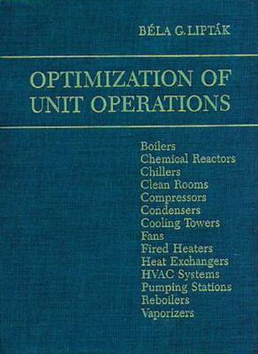 Cover image for Optimization of Unit Operations