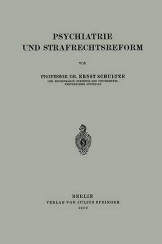 Psychiatrie Und Strafrechtsreform