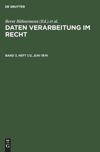 Cover image for Band 3, Heft 1/2, Juni 1974