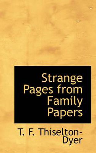 Cover image for Strange Pages from Family Papers