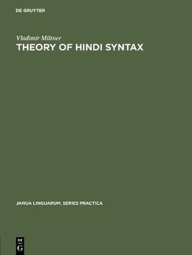 Cover image for Theory of Hindi syntax: Descriptive, generative, transformational