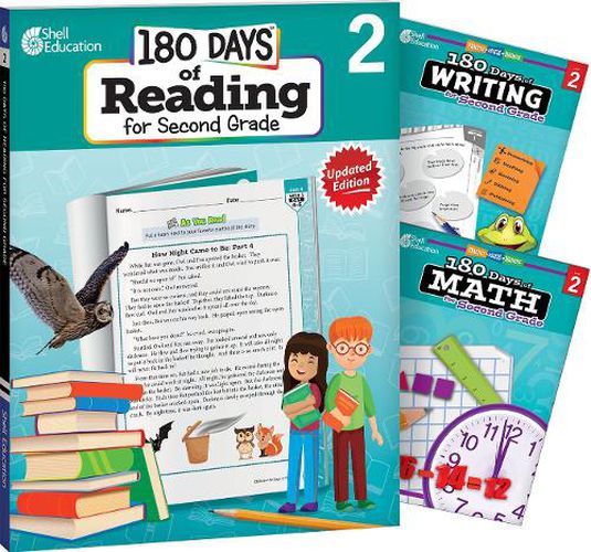 Cover image for 180 Days of Reading, Writing and Math for Second Grade 3-Book Set