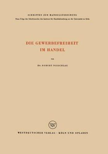 Cover image for Die Gewerbefreiheit Im Handel