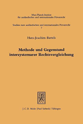 Cover image for Methode und Gegenstand intersystemarer Rechtsvergleichung