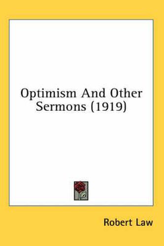 Cover image for Optimism and Other Sermons (1919)