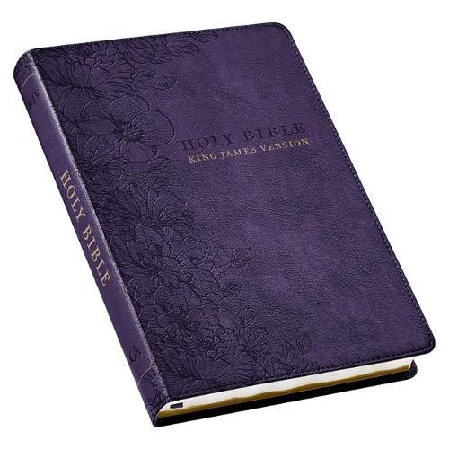 Cover image for KJV Holy Bible, Thinline Large Print Faux Leather Red Letter Edition - Thumb Index & Ribbon Marker, King James Version, Purple Floral