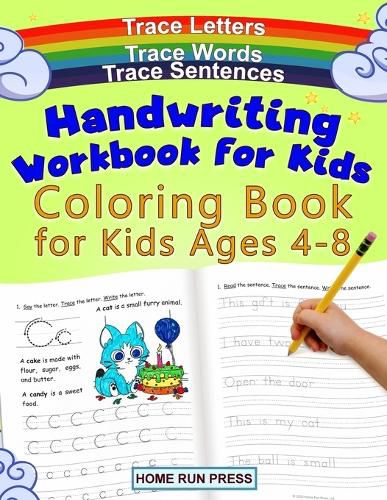 Cover image for Handwriting Workbook for Kids Coloring Book for Kids Ages 4-8: Trace Letters