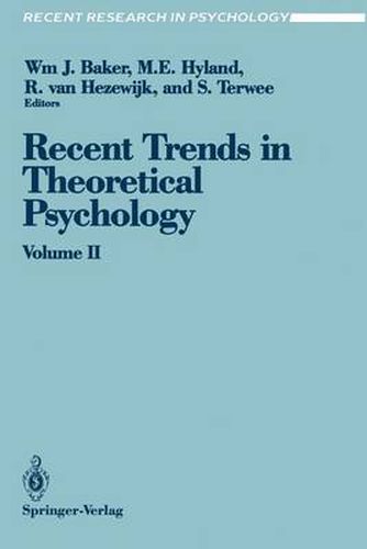 Cover image for Recent Trends in Theoretical Psychology: Proceedings of the Third Biennial Conference of the International Society for Theoretical Psychology April 17-21, 1989