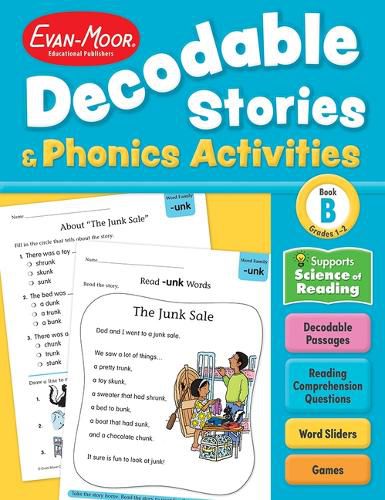 Cover image for Decodable Stories and Phonics Activities, Level B, Grade 1 - 2 Workbook