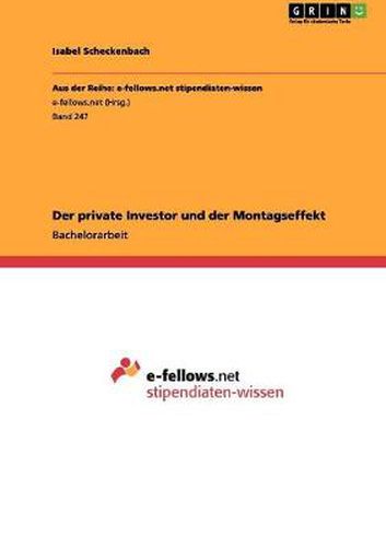 Cover image for Der private Investor und der Montagseffekt