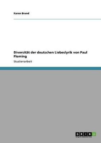 Cover image for Diversitat der deutschen Liebeslyrik von Paul Fleming