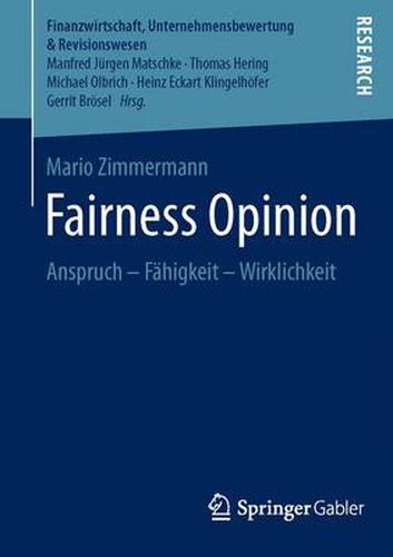 Cover image for Fairness Opinion: Anspruch - Fahigkeit - Wirklichkeit