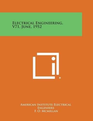 Cover image for Electrical Engineering, V71, June, 1952