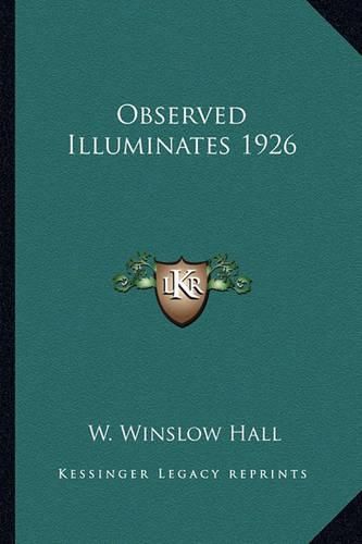 Cover image for Observed Illuminates 1926