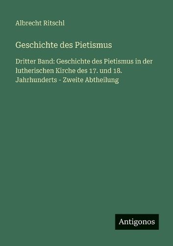 Cover image for Geschichte des Pietismus