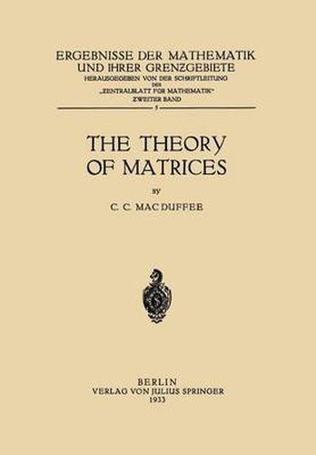 Cover image for The Theory of Matrices