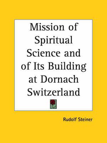 Cover image for Mission of Spiritual Science