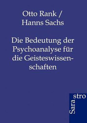 Cover image for Die Bedeutung der Psychoanalyse fur die Geisteswissenschaften