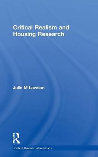 Cover image for Critical Realism and Housing Research