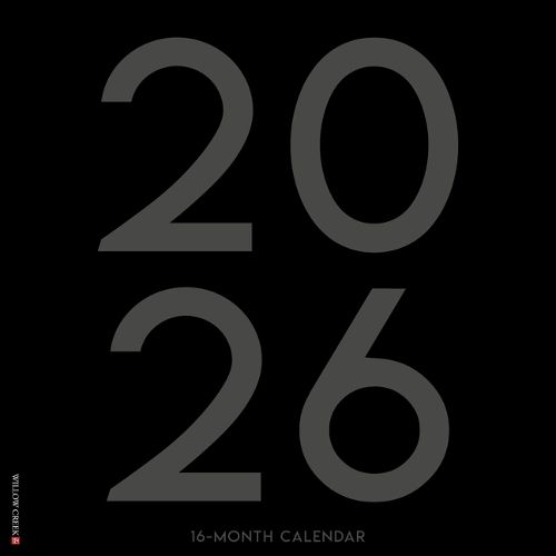 Cover image for Black & White Professional Large Grid 2026 12 X 12 Wall Calendar
