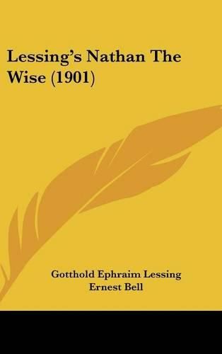 Cover image for Lessing's Nathan the Wise (1901)