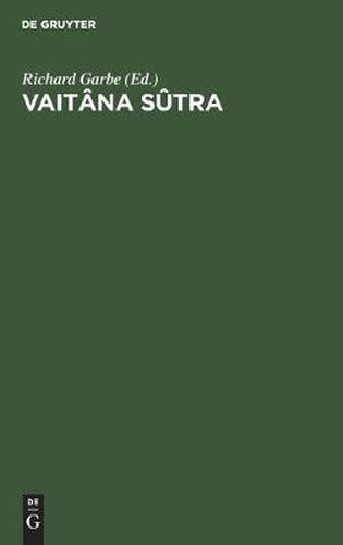 Cover image for Vaitana Sutra: Das Ritual Des Atharvaveda