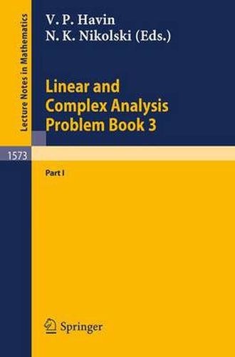 Cover image for Linear and Complex Analysis Problem Book 3: Part 1