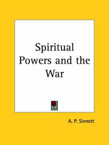 Cover image for Spiritual Powers & the War (1915)